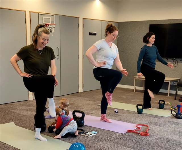 Mums balance class with babies